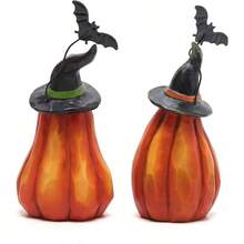 - Decoraciones de calabaza de Halloween para interiores, decoracin de Halloween, decoracin de mesa, Halloween, ventana, caja de regalo, regalo - Naranja - Ver 4