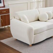 Rhomtree Modern Sofa For Living Room, 84" Green Chenille Sofa Couch, Sectional Love Seat Couch, Upholstered Sofa For Apatment Bedroom Home Office - trắng - Xem 7