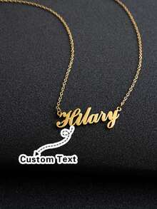 Dây chuyền tên vàng mờ tùy chỉnh sang trọng và thời trang, thích hợp làm quà tặng cho người yêu, bạn bè, gia đình, sinh nhật, kỷ niệm, ngày lễ - Vàng bóng - Xem 1