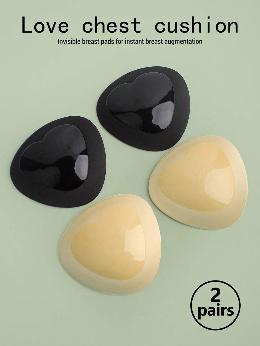Women's Invisible Filling Bra Pad Sponge Bra, Heart-Shaped Breast Pad Breast Enhancement Pad, Swimsuit Silicone Breast Pad, Nipple Cover Sticker Patch