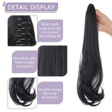 18 Inch Halloween Daily Outfit Hair Clips & Synthetic Fiber Ponytail Wig - Easy To Wear - Multicolor - View 8