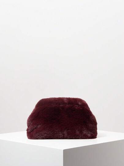 秋季手提包，女士高端手拿包，新娘派对包，舞会礼服包，毛绒手提包，舞会礼服配饰，节日派对，优雅女士包，婚礼用品，酒红色包，圣诞包，女士礼物