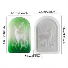 1 pièce Moule en silicone pour décoration de Noël (design en relief de renne) - Pour bougies d'aromathérapie, savon, gypse, artisanat en résine DIY, réutilisable et facile à démouler et à nettoyer, idéal pour la décoration de la maison (salle de bain/chambre/table à manger) et les cadeaux de Noël