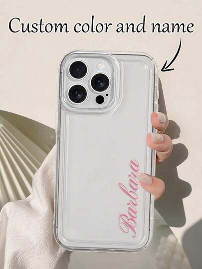 1pc Customized Signature Simple Transparent Shockproof Phone Case Compatible With IPhone11/12/13/14/15/16/16pro/16plus/16promax/17/1pro/17promax/17air, Pixel 9A/S24/S25ultra/S25plus/S25edge/A17/A07, Moto G85, Infinix Hot 50 Pro+, Great For Gifts And Daily Use,2025phonecase