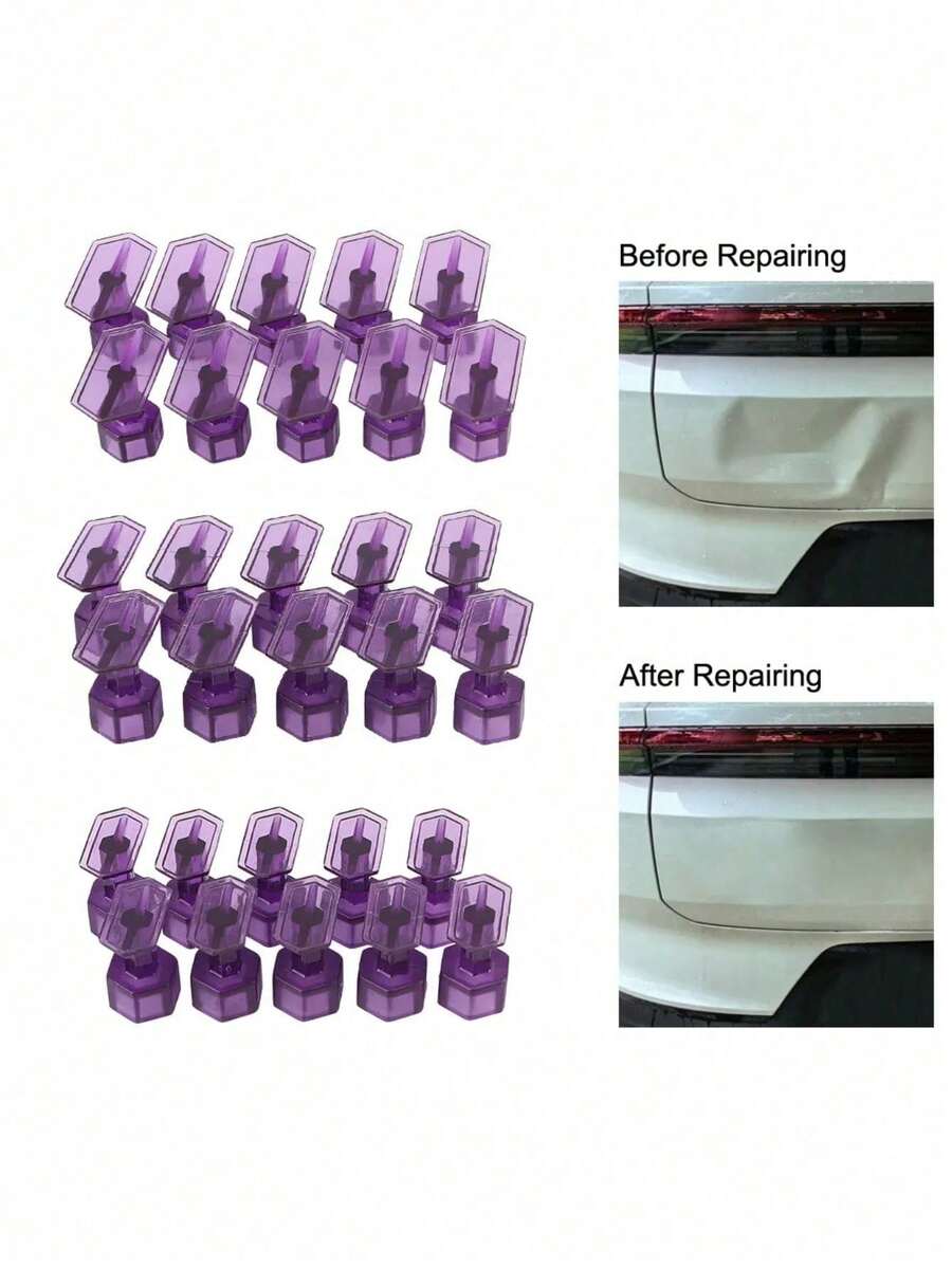 10Pcs Glue Tabs Dent Removal Tools Pdr Car Dent Repair Car Dent Removal Tool - Purple - View 1