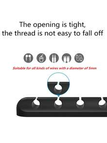 7/5/3 Slots Cable Clips - Cord Organizer, Cable Management, Cable Organizer Clips Cord Holder, Cable Organizer Cord Holder For Desk, Charging Cable Holder Cord Clips, Nightstand Cord Organizer Cable Management Wire Clip,Self Adhesive Cable Management For USB Cable/Power Cord/Wire, Car And Desk, Home And Office, Charging Accessory Cables, Mouse Cable, PC- Rubber Adhesive Cord Hooks Fit Home, Cubicle, Car, Desk Accessories - Multicolor - View 3