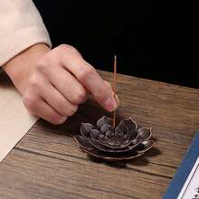 1 件圣诞氛围装饰套装：合金香炉架、金莲花香炉、寺庙家居装饰、瑜伽馆、冥想香盘架、适合宗教人士的礼物 - 彩色 - 查看 7