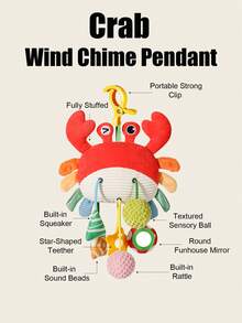 Quderbel Jouets pour bébés, doudou bébé peluche hochet carillon, décoration suspendue pour poussette, lit bébé, chambre d'enfant, siège auto, convient aux bébés garçons et filles de 0 à 3 ans