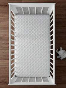 Waterproof Mattress Cover For American And Standard Crib With Elastic Protector 1 Piece - 白色 - 查看 2