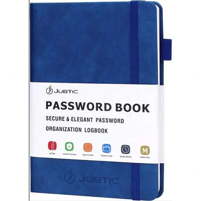 Password Book - Medium Pocket Notebook - Phonetic Alphabet Design  - Hardcover