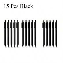 5/10/15 黑白凝胶笔 黑色墨水 0.5 毫米 中号笔尖 原创设计 速干美观笔记笔 学校办公用品 可爱文具