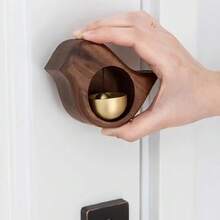 1 件日式铜铃 - 带木钩的稳定铜铃，适用于家居装饰和入口警报，独特风格的迷你铃铛，家居装饰 | 优雅的装饰品 | 审美情趣