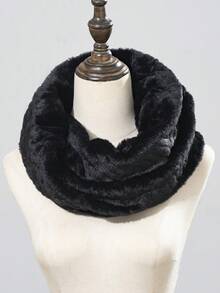 1件时尚毛绒交叉领保暖衫，冬季连衣裙适用 - 彩色 - 查看 12