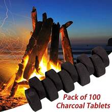 Charcoal Tablets For Incense 100 Pack 33mm Coal Instant Light Hookah Shisha With 50 Sheets Aluminum Foils