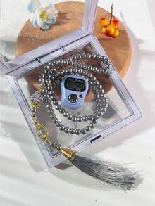 2件套念珠礼盒，99颗6毫米斋月祈祷珠，带计数器，多色水钻装饰计数珠串，适用于斋月宗教仪式、诵读计数，斋月男女皆宜，宗教人士使用及礼品 - 彩色 - 查看 25