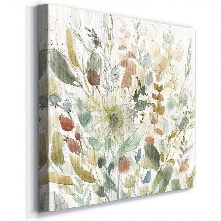 1 tranh vải canvas vuông treo tường - Thiết kế hoa trừu tượng nhiều màu, hoàn hảo cho trang trí văn phòng hoặc nhà ở, đã được bọc tranh và sẵn sàng treo để tạo nên vẻ hiện đại và lãng mạn - A - Xem 1