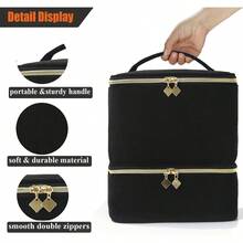 High-Quality Corduroy Soft Material Smart Multi-Layer Efficient Storage For 30 Bottles Of Nail Polish And Manicure Tools, Nail Polish Storage Bag, Multi-Functional Cosmetic Bag, Manicure Storage Box/Case, Suitable For Travel, Beauty Salon And Home Use, Designed For Manicurists And Gift Givers Autumn University Essentials Travel Essentials Holiday Vacation Travel Bag For Women Makeup Bag Makeup Organizer Make Up Bag - Multicolor - View 2