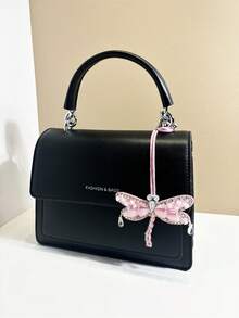 1 pieza Mochila, bolso de hombro, bolso de hombro inclinado, bolso de mano, bolso de mano, bolso de axila, bolso de maquillaje, otro bolso de almacenamiento, colgante, colgante de coche, llavero, colgante de cintura de pantalones, colgante de equipaje, colgante de identificación con diseño gráfico de libélula de estilo de color bloqueado, elegante y sencillo, versátil, alegre e interesante, adecuado para parejas, novias, estudiantes, hombres y mujeres, para ir al trabajo, citas diarias, vacaciones de verano, viajes a la playa, adecuado para hombres, vacaciones, novias, madres, pequeños regalos, regalos de cumpleaños