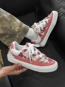 Dopamine Bread Sneakers, Unisex Casual Canvas Vulcanized Shoes, Versatile Sports Skateboard Shoes For Teenagers