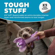 Outward Hound Bottle Bros Elephant Dog Toy, 7.9 Inch Plush Squeaky & Crackle Toy For Dogs, Interactive Fetch & Engaging Solo Play, Small, Purple - 12吋綠色鱷魚皮 - 查看 9