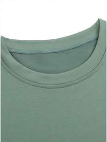 Women'S 1986 Limited Edition Double-Sided Print Sweatshirt - Olive Green Casual Pullover With Bold Black Number Design, Soft Polyester Blend For Fall & Winter, Ladies Sweaters - 墨綠色 - 查看 6