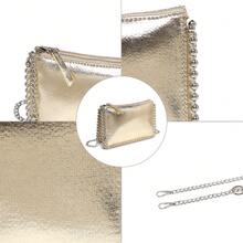 时尚百搭斜跨方形包手拿包 - 金色 - 查看 2