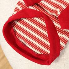 五色条纹狗狗连帽衫，带 D 形环，吉娃娃宠物 T 恤套头连帽衣服 - 綠色 - 查看 3