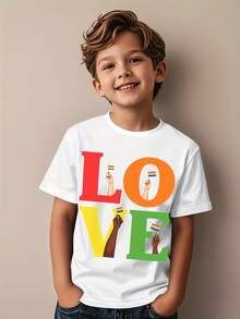 Unique Pride Month LGBTQ Love Flags Novelty Aesthetic Graphic Kid T-Shirt Cute Kid T Shirts Street Style Tops Tees For Kid - 白色 - 查看 3