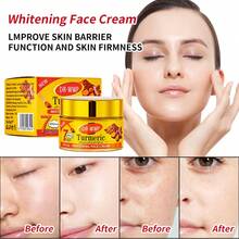 50g Turmeric Brightening Face Cream, Reduces Fine Lines, Fades Wrinkles, Brightens Complexion, Enhances Radiance, Moisturizes And Hydrates, Balances Skin Moisture, Day And Night Care - Yellow - View 3