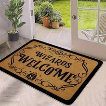 1pc Crystal Velvet Entrance Doormat With English Text Graphic, Anti-Slip And Dirt-Resistant, Suitable For Bedroom, Entryway
