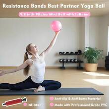 Pilates Ring And Ball Set, Adjustable Ankle Wrist Weights, Resistance Bands, Pilates Equipment Home Workout Kit To Tone, Sculpt And Strengthen, Fitness Magic Circle Rings Yoga Women - Hồng - Xem 7