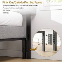 ONBRILL Adjustable Headboard For Full / Queen Size Bed Frame, Linen Fabric Bed Headboard With Storage In Vertical Channel Design, Modern Head Boards For Bedroom, Dorm - Grey - View 6