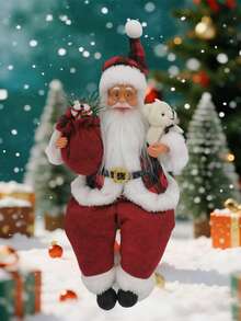 Décoration de Noël Père Noël debout créatif Nouveau sac à dos Père Noël, Fournitures de décoration de fenêtre Père Noël debout, Décoration d'arbre de Noël Père Noël, Décoration de maison Noël, Fête du Printemps, Décoration de fête, Décoration de mariage, Décorer l'arbre de Noël