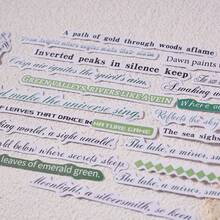 40 Stücke lange Streifen Vintage Aufkleber mit englischen Worten für Scrapbooking, Junk Journals, Dekoration, Feiertage, Weihnachten, Halloween, Valentinstag