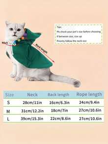 Christmas Pet Cloak Coat, Christmas Tree Shaped Holiday Costume For Cats & Small Dogs - Multicolor - View 10