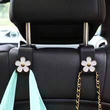 2 piezas Ganchos de crisantemo para asientos de coche, ganchos para almacenamiento y organización del asiento trasero del coche, productos prácticos para el almacenamiento de piezas de automóvil, ganchos - Multicolor - Ver 6