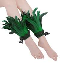 2个仿真羽毛脚环，万圣节角色扮演服装羽毛脚环，适合万圣节、圣诞节、朋克派对、所有季节 - 彩色 - 查看 8