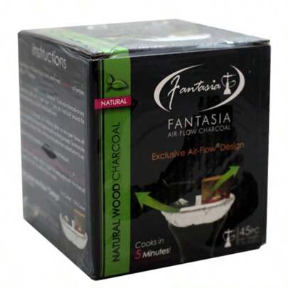 Charcoal For Hookah Shisha AirFlow Design  WOOD Charcoal 45Piece Box