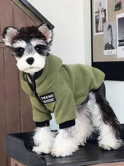 PETSIN 1 件 LANGXINGCS 加厚宠物连帽衫，柔软舒适防脱毛面料，猫狗连帽保暖运动衫，适合雪纳瑞、博美犬、贵宾犬等中小型犬秋冬季穿着