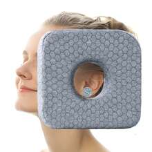 1pc Decorative Side Sleeper Ear Hole Pillow, Pillow With Ear Hole, O-Shaped Side Sleeper Pillow, Ear Protection Pillow - Light Grey - View 19