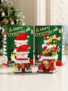 1292 Stücke Weihnachts Mikropartikel Bauklötze Set, Haus Bauklötze Konstruktionsspielzeug, inklusive Weihnachtsmann, Rentier, Schneemann, Weihnachtshaus, Weihnachtsstrumpf Bauklötze, DIY Bauklötze Spielzeug, Feiertags Dekorationen, Weihnachtsparty Dekorationen, geeignet als Weihnachtsgeschenke.