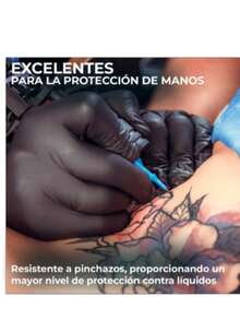 Guantes De Nitrilo Vinilo Negro Libre De Latex 100 Piezas - MEDIANO - Ver 7