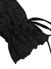 ii Women's Elegant Embroidered Lace Sheer Blouse