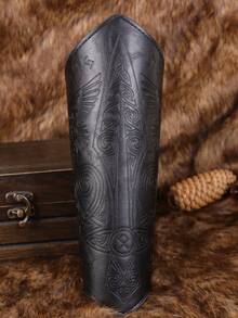 1 Stück mittelalterliches Wikinger PU Leder Armband Renaissance historischer Ritter Armschutz für Renaissance Wikinger Messe Larp Halloween Kostüm Accessoire