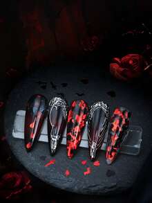 5G/Bag Halloween Bloodsucking Bat Shining Black And Red Cross Bat Love Nail Shining Horror Atmosphere Dress Up
