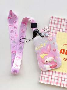 1pc Marble Pattern/Stacked Lanyard ID Badge Holder, For Student ID/Campus Card, Bus/Metro Card