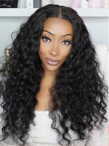 UNice Hair 7x5 Lace Closure Bye Bye Knots Natural Wavy And Loose Water Wave Wig Put On And Go Glueless Wig Invisible Drawstring Summer Vibe Look Natural Black Effortless Natural Hairline Pre Cut Pre Pluck Pre Bleached Transparent Lace 100% Human Hair Unice Wigs For Women