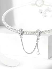 1 pieza Cadena de decorativa de plata de ley 925 de varios colores, adecuada para hacer pulseras y joyas DIY para mujeres - Plateado - Ver 7