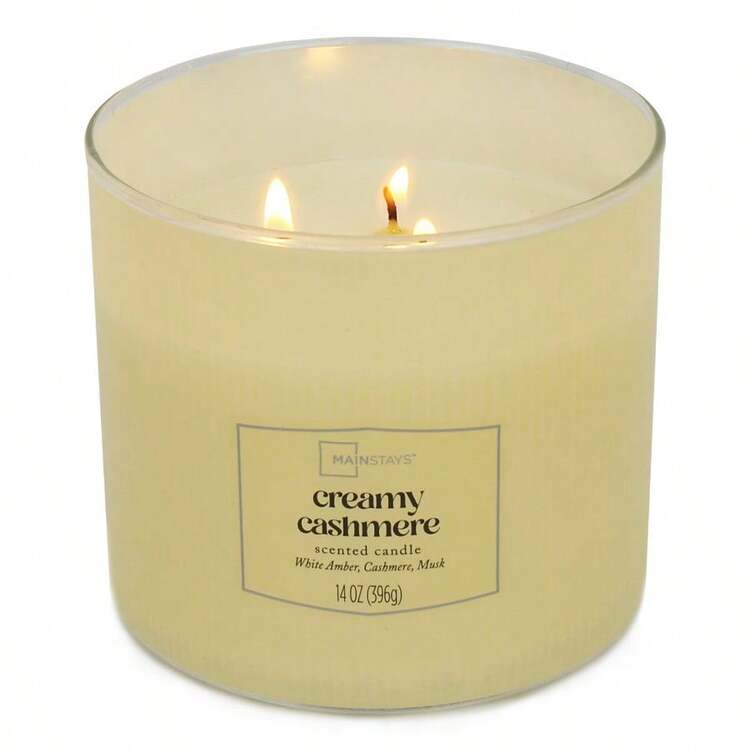Textured Wrapped Candle Creamy Cashmere 14 Ounce