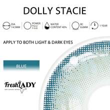 FRESH LADY 1副 Freshlady Everyday Color Contacts Pupilentes Dolly Stacie 14.5mm Colored Contact Lides 1 Year Dispensable